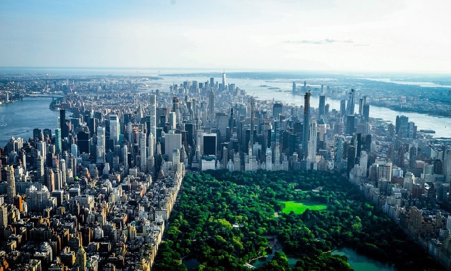 New York lustaufname mit dem Cetral Park in der Mitte.